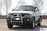 Кенгурятник QT007 (нерж) для Mitsubishi Pajero Sport 1996-2007 рр - 2