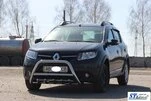 Передня дуга WT003 (нерж.) 60 мм для Renault Sandero 2013-2022 рр - 2
