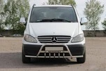 Кенгурятник WT004-Plus з вусами (нерж.) для Mercedes Viano 2004-2014 рр - 1
