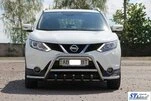 Кенгурятник WT003-Plus (нерж) для Nissan Qashqai 2014-2021 рр - 2