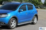Бокові пороги KB001 (нерж) 60 мм для Dacia Sandero 2013-2020 рр - 2