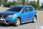 Бокові пороги KB001 (нерж) 60 мм для Dacia Sandero 2013-2020 рр - 4