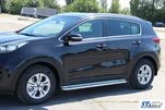 Бокові пороги KB001 (2 шт., нерж) 60 мм для Kia Sportage 2015-2021 рр - 2