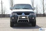 Кенгурятник QT006 (нерж) для Mitsubishi Pajero Sport 1996-2007 рр - 3