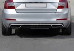 Задній дифузор обведення (нержвавейка) Carmos - Турецька сталь для Skoda Octavia III A7 2013-2019рр - 1