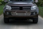 Решітка в бампер (нерж) для Volkswagen Amarok 2010-2022 рр - 1