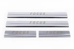 Накладки на пороги Carmos V1 (4 шт., нерж.) для Ford Focus III 2011-2017 рр - 4