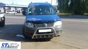 Кенгурятник WT003 (нерж) 60мм, з написом для Volkswagen Caddy 2004-2010 рр - 3