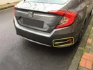 Накладки на задні противотуманки (2 шт., нерж) для Honda Civic Sedan X 2016-2021 рр - 1