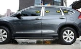 Молдинг дверних стійок (6 шт, нерж.) для Honda CRV 2012-2016 рр - 1