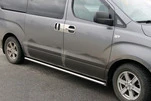 Бічні труби BB001 (2 шт., нерж.) 60 мм для Hyundai H300, H1, Starex 2008-2020 рр - 1