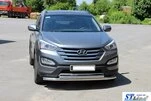 Передня дуга ST014 (нерж.) для Hyundai Santa Fe 3 2012-2018 рр - 5