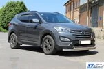 Передня дуга ST014 (нерж.) для Hyundai Santa Fe 3 2012-2018 рр - 2