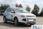 Кенгурятник WT002 (нерж.) для Ford Kuga/Escape 2013-2019 рр - 3