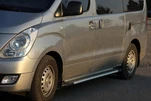 Бокові пороги Allmond Grey (2 шт., алюм.) для Hyundai H300, H1, Starex 2008-2020 рр - 1