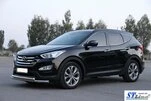 Передня дуга ST014 (нерж.) для Hyundai Santa Fe 3 2012-2018 рр - 3