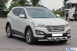 Передня дуга ST015 (нерж.) для Hyundai Santa Fe 3 2012-2018 рр - 3