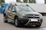 Кенгурятник з написом WT004 (нерж.) для Renault Duster 2008-2017 рр - 2