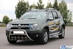 Кенгурятник з написом WT004 (нерж.) для Renault Duster 2008-2017 рр - 3