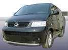 Нижня одинарна губа (нерж) 42мм для Volkswagen T5 Multivan 2003-2010 рр - 2