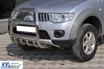 Кенгурятник QT007 (нерж.) для Mitsubishi L200 2006-2015 рр - 3