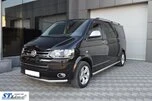 Нижня одинарна губа (нерж) 51 мм для Volkswagen T5 2010-2015 рр - 4