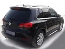 Бокові пороги Allmond Grey (2 шт., алюм) для Volkswagen Tiguan 2007-2016 рр - 1