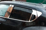 Молдинг дверних стійок (8 шт, нерж) для Nissan Juke 2010-2019 рр - 2