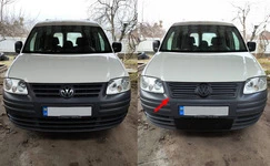 Зимова накладка на решітку (верхня) Глянцева для Volkswagen Caddy 2004-2010 рр