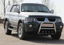 Кенгурятник QT006 (нерж) для Mitsubishi Pajero Sport 1996-2007 рр