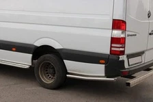 Бічні труби за заднім колесом (2 шт., нерж) ExtraLong, 60мм для Volkswagen Crafter 2006-2016 рр