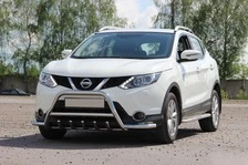 Кенгурятник WT003-Plus (нерж) для Nissan Qashqai 2014-2021 рр