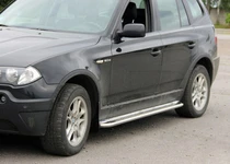 Бокові пороги KB001 (нерж) 60 мм для BMW X3 E-83 2003-2010 рр