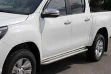 Бокові пороги KB001 (нерж) 60 мм для Toyota Hilux 2015- рр