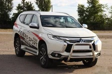 Кенгурятник WT022 (нерж) для Mitsubishi Pajero Sport 2015- рр