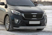 Передній захист ST014 60 / 42мм (нерж) для Kia Sorento III UM 2014-2020 рр