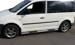 Бічні труби (2 шт., нерж) 60 мм, Maxi база для Volkswagen Caddy 2004-2010 рр