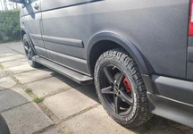 Бокові пороги X5-тип black (2 шт., алюм) Довга база для Volkswagen T5 2010-2015 рр