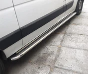 Бокові пороги Premium (2 шт., Нерж.) 60 мм, довга база для Renault Master 2011-2023 рр