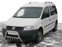 Кенгурятник WT003 (нерж) 60мм, з написом для Volkswagen Caddy 2004-2010 рр