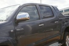 Накладки на дзеркала (2 шт., нерж) Carmos - Турецька сталь для Toyota Hilux 2006-2015 рр