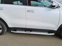 Бокові пороги Mevsim Grey (2 шт., Алюміній) для Kia Sportage 2015-2021 рр