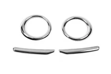 Окантовка протитуманок зі смужками (2010-2015, 4 шт., нерж.) Carmos - Турецька сталь для Fiat Doblo II рр