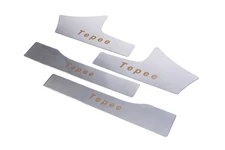 Накладки на внутрішні пороги Carmos (нерж) 3 шт, Carmos - Турецька сталь для Peugeot Partner Tepee 2008-2018 рр