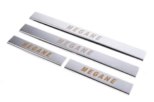 Накладки на пороги (Carmos, 4 шт, сталь) для Renault Megane II 2004-2009 рр