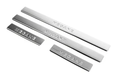 Накладки на пороги (Omsa, 4 шт, нерж) для Renault Megane II 2004-2009 рр