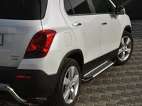 Бокові пороги Allmond Grey (2 шт., алюміній) для Chevrolet Trax 2012-2023 рр