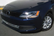 Накладки на решітку бампера 2011-2014 (2 шт., нерж) для Volkswagen Jetta рр