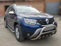 Кенгурятник без напису WT003 (нерж.) для Dacia Duster 2018-2024 рр