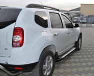 Бокові пороги Allmond Grey (2 шт., алюміній) для Renault Duster 2008-2017 рр